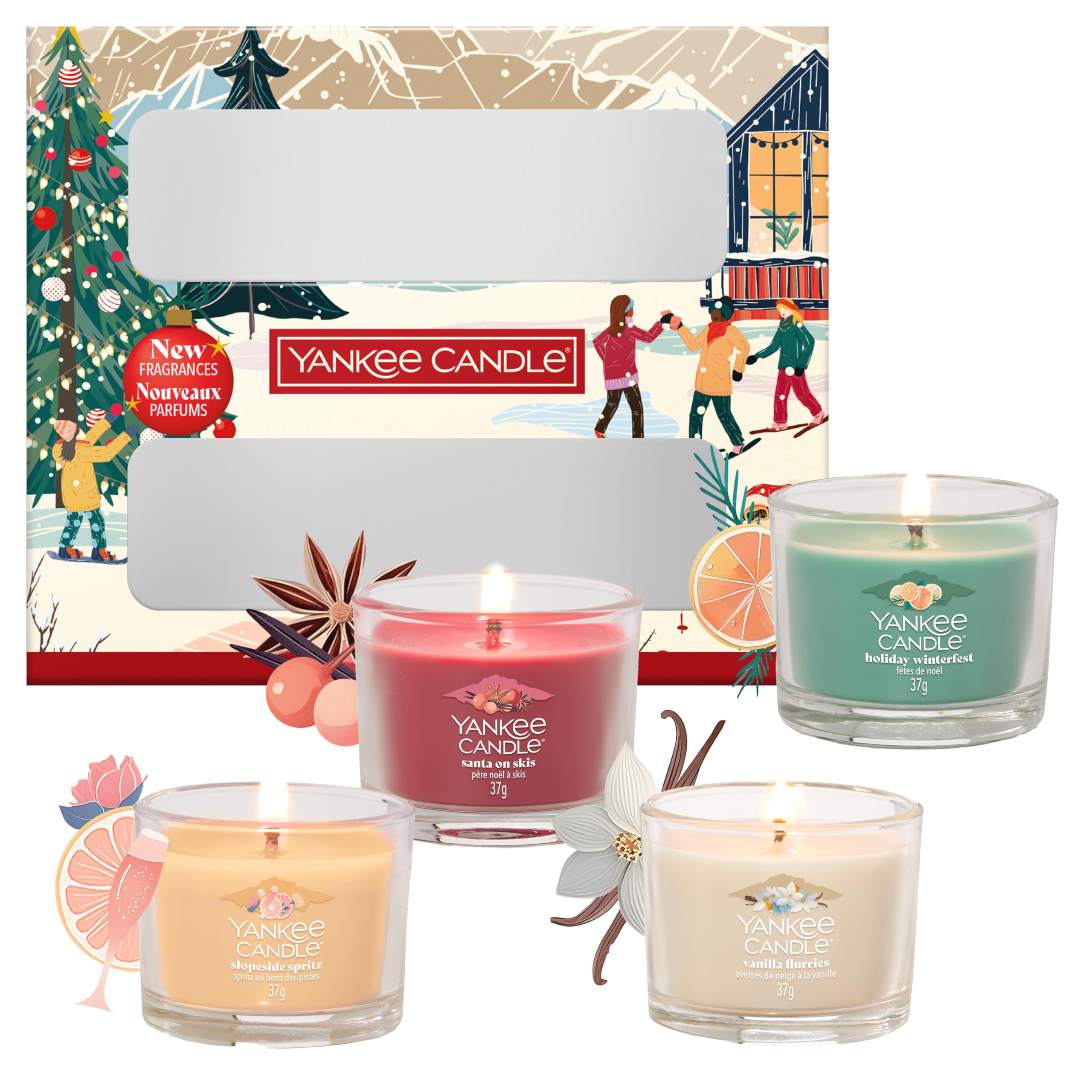 Yankee Candle Christmas Scented Candles Gift Set | 4 Mini Filled